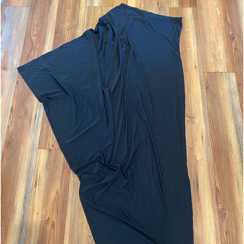 Exquisite Greek goddess black luxury one shoulder maxi dress poolside or city